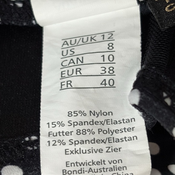 Niptuck Multi Fit Cup One Piece Swimsuit Black White Polka Dot Size 8 - Picture 10 of 16